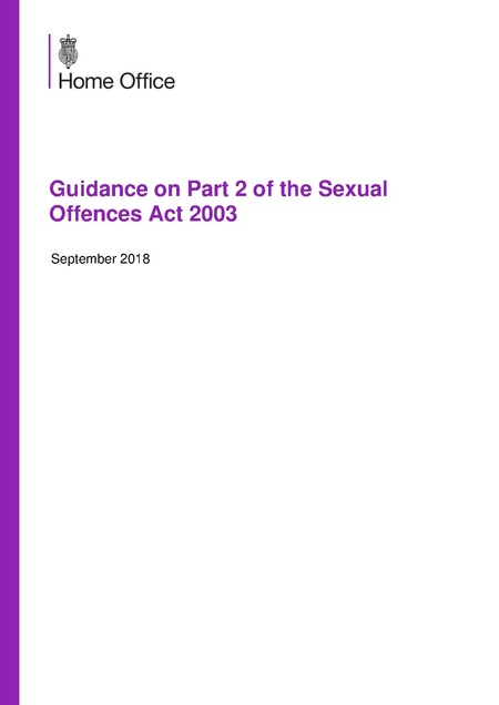 Home Office Guidance On Part 2 Of The Sexual Offences Act 2003 September 2018 Mental
